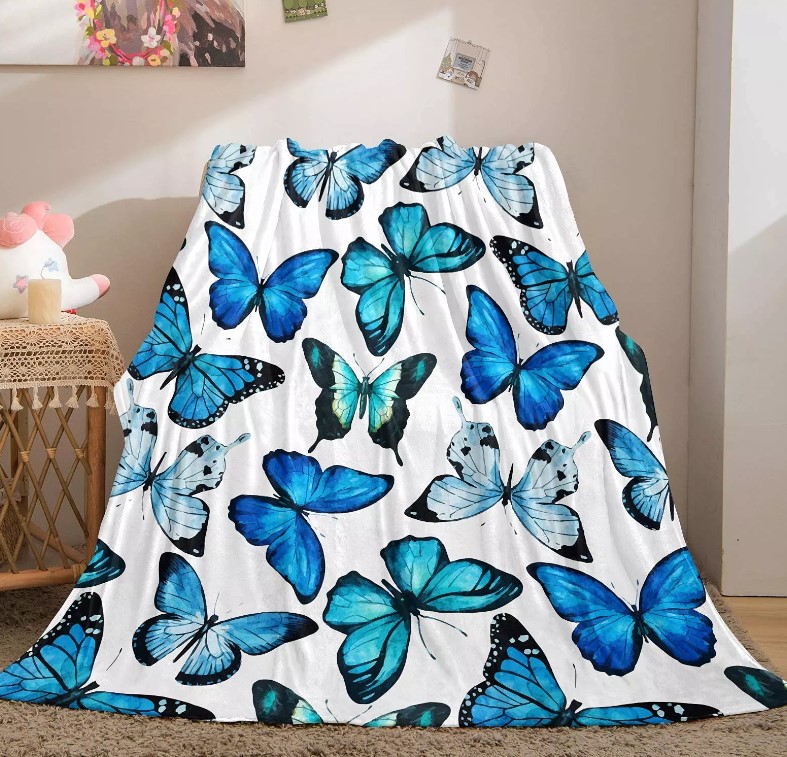 Blue Butterfly Blanket | Butterfly Aholic