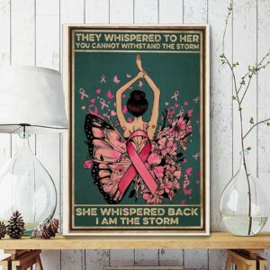 Breast cancer butterfly Poster canvas