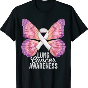 Lung Cancer Awareness Butterfly T-shirt