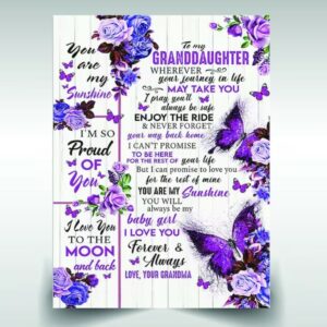 To My Granddaughter Butterfly Poster Canvas