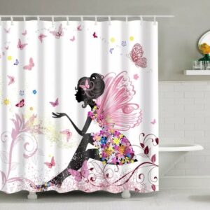 Woman Pink Butterfly Curtain