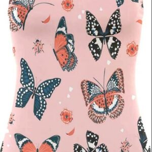 Red Black Butterfly One Piece Swimsuit