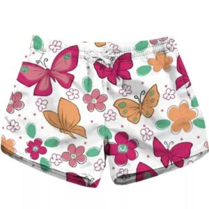 Yellow Pink Butterfly Women Board Short