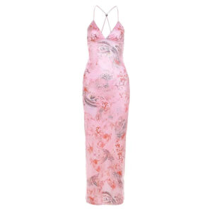 DRESS-01 Sexy Backless Butterfly Bodycon Maxi Dress-MK3